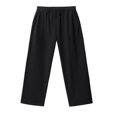 Los Angeles Apparel Heavy Jersey Wide Garment Dyed Casual Pants - Black [1205WGD]