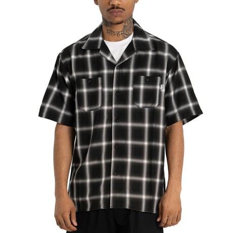 PRO CLUB Comfort Ombre Checker Short Sleeve Shirt - Black
