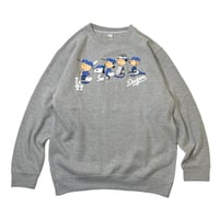 Snoopy LA Dodgers Crewneck Sweatshirts - Heather Grey