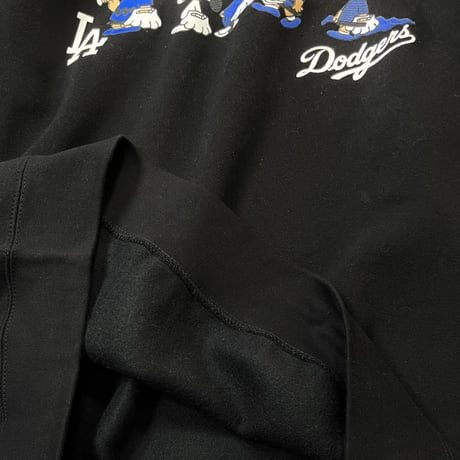 Snoopy LA Dodgers Crewneck Sweatshirts - Black