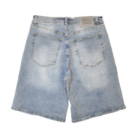 PRO CLUB Heavyweight Baggy Fit Denim Shorts - Light Stonewash