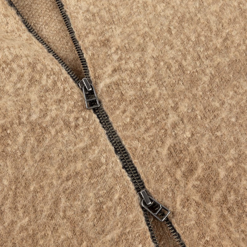 Dime Mohair Double Zip Knit - Camel | RULEZ