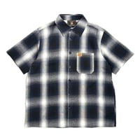 FB County S/S Checker Flannel Shirts - RoyalｘGreyｘWhite