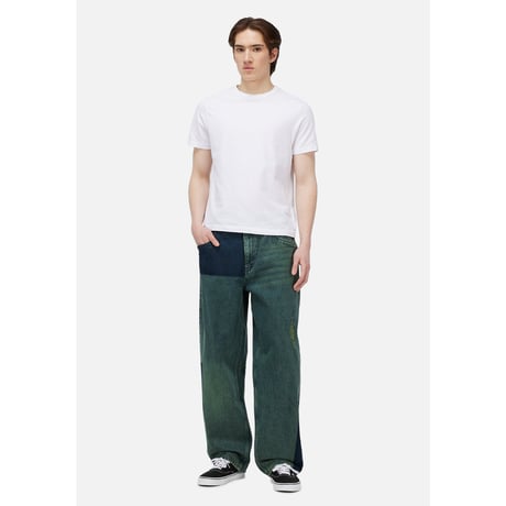 Dime Baggy Denim Pants - Distressed Green