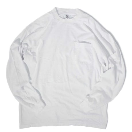 Los Angeles Apparel 6.5oz Garment Dye Long Sleeve Pocket Tee - White