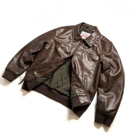 US Levi's Leather Bomber Jacket - Brown