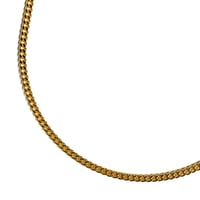 18k Gold Plated 1.5mm Curb Link Chain Necklace - Gold