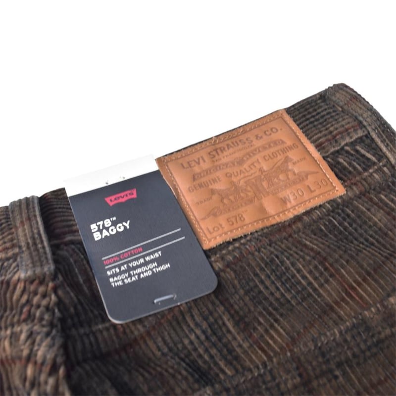Levi's 578-0033 Baggy Plaid Corduroy Pants - Br