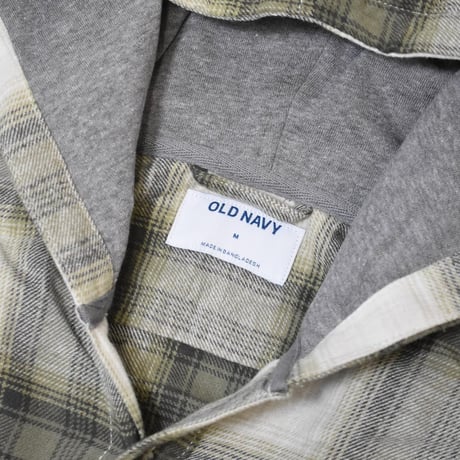 Old Navy Hooded Plaid Flannel Shirts - Olive Forest
