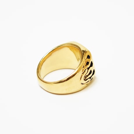 Flare Cross Square Ring - Gold/Black