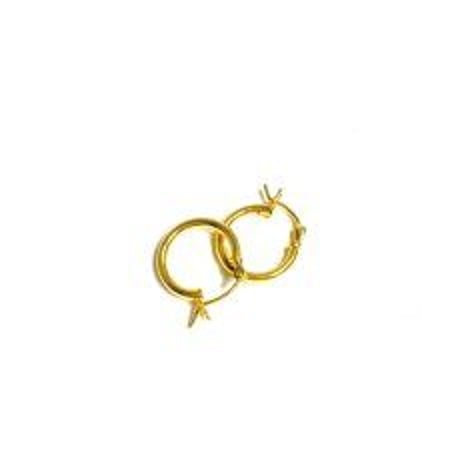 18k Gold Plated Round Plain Pierce