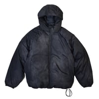 Old Navy Oversized Hooded Puffer Jacket - Black Print