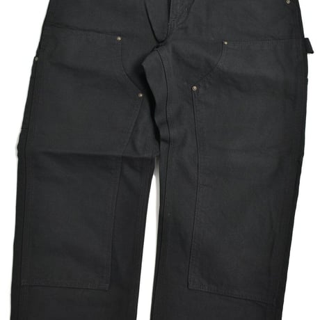 US Carhartt B136 Double Front Washed Duck Utility Work Pants - Black