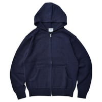 RAWDRIP Original Double Zip Cotton Knit Hoodie - Navy