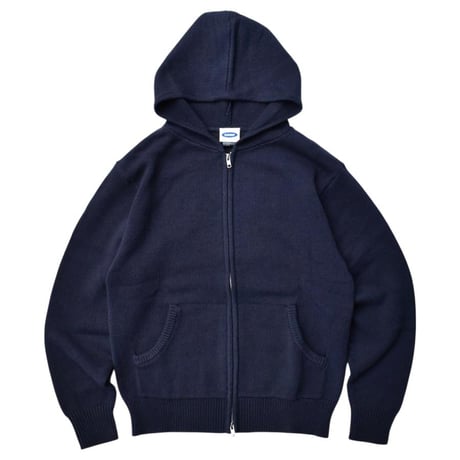 RAWDRIP Original Double Zip Cotton Knit Hoodie - Navy