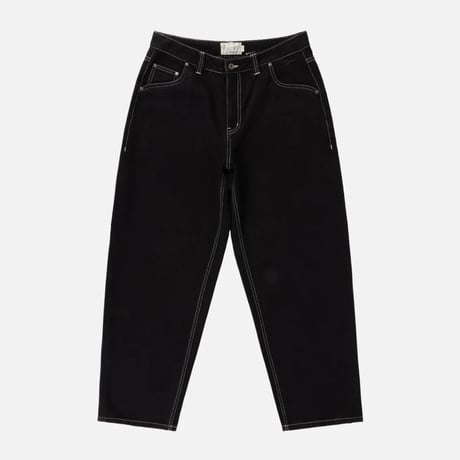 Dime Baggy Denim Pants - Black (Contrast Stitch)