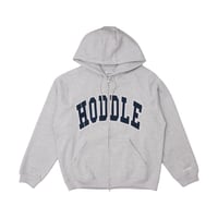 HODDLE Arch Logo Zip Up Hoodie Grey