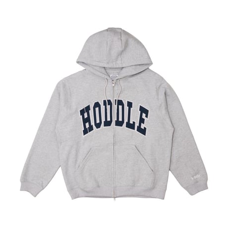 HODDLE Arch Logo Zip Up Hoodie Grey