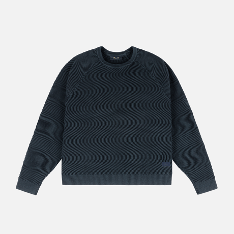 Dime Wave Knit Sweater - Navy