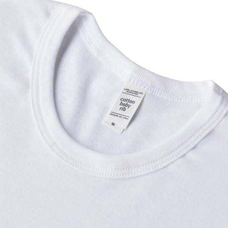 Los Angeles Apparel S/S Baby Rib Fitted Tee - White