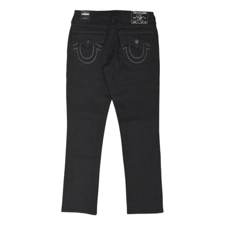 True Religion Ricky Flap Relaxed Straight Denim - Black / Blac Stitch