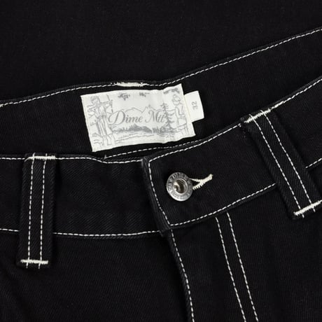Dime Baggy Denim Pants - Black (Contrast Stitch)