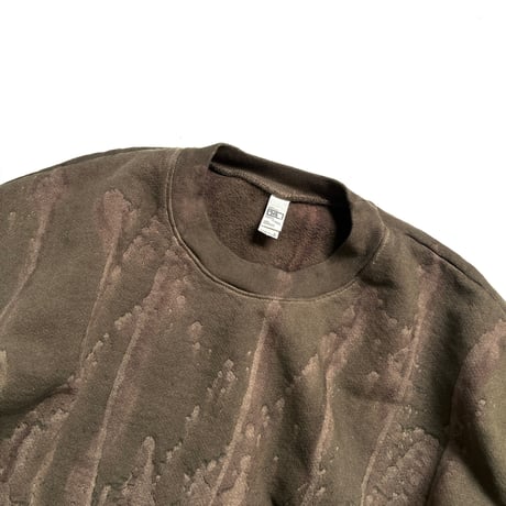 Los Angeles Apparel HF07DD 14oz Heavy Fleece Crewneck Drip Dye - Olive