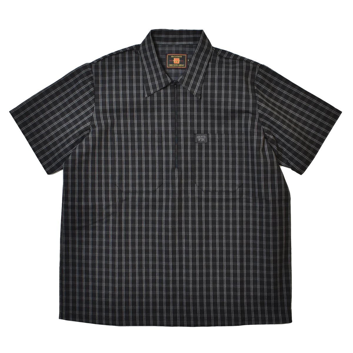 トップス fb county shirts FB COUNTY【S/S CHECKER ZIP SHIRTS】