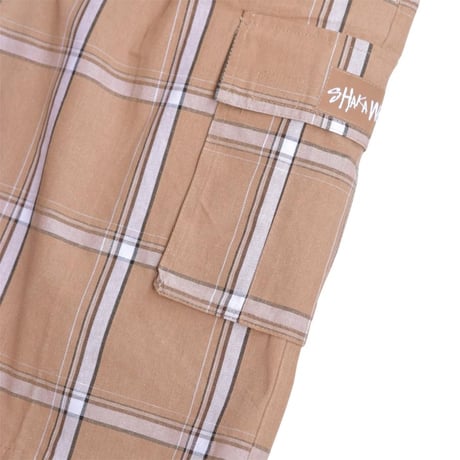Shaka Wear 5.6oz Plaid Shorts - Khaki