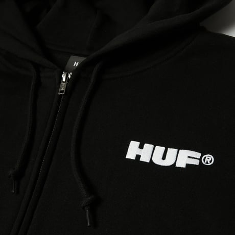 HUF All Caps Full Zip Hoodie - Black