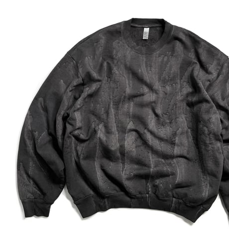 Los Angeles Apparel HF07DD 14oz Heavy Fleece Crewneck Drip Dye - Black