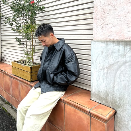 [Deadstock] Genuine Italian Leather Jacket - Black