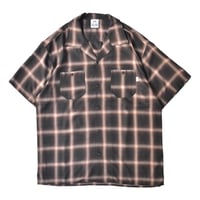 PRO CLUB Comfort Ombre Checker Short Sleeve Shirt - Brown