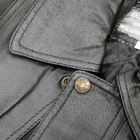 [Deadstock] Genuine Italian Leather Jacket - Black