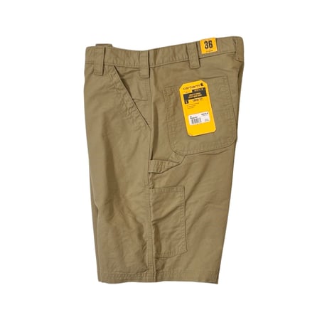 US Carhartt B147 Loose Fit Canvas Utility Work Shorts - Dark Khaki