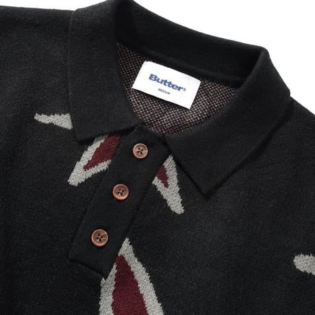 Butter Goods Star Polo Knit Sweater - Black