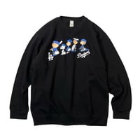Snoopy LA Dodgers Crewneck Sweatshirts - Black