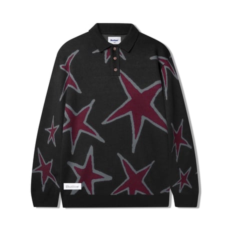Butter Goods Star Polo Knit Sweater - Black