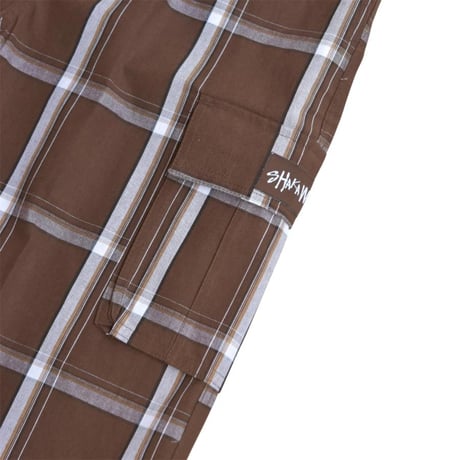 Shaka Wear 5.6oz Plaid Shorts - Brown