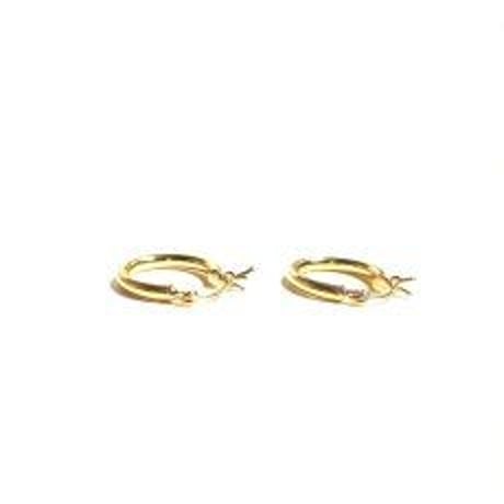 18k Gold Plated Round Plain Pierce