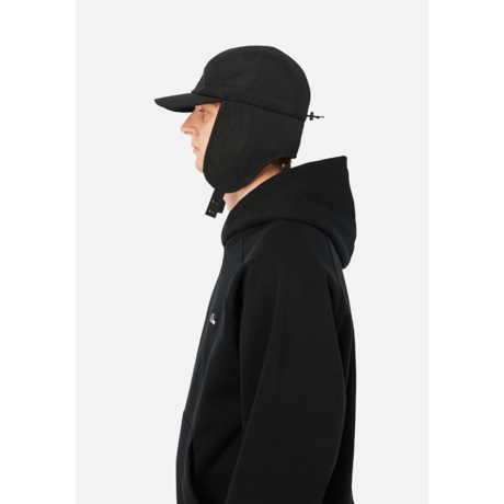 Dime Cursive Earflap Cap - Black