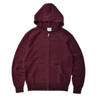 RAWDRIP Original Double Zip Cotton Knit Hoodie - Maroon
