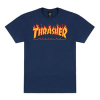 Thrasher Flame Tee - Navy [311019]