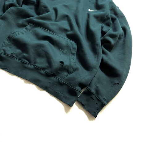RULEZ Custom Nike Damage Hoodie - Ripe Green/White Logo