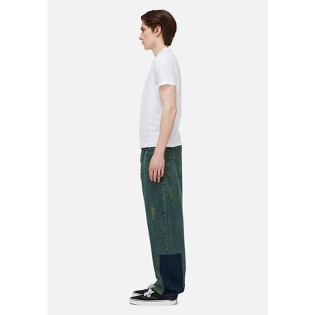 Dime Baggy Denim Pants - Distressed Green