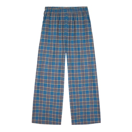 Los Angeles Apparel Cotton Flannel Lounge Pants - Blue/Beige/Pink Plaid