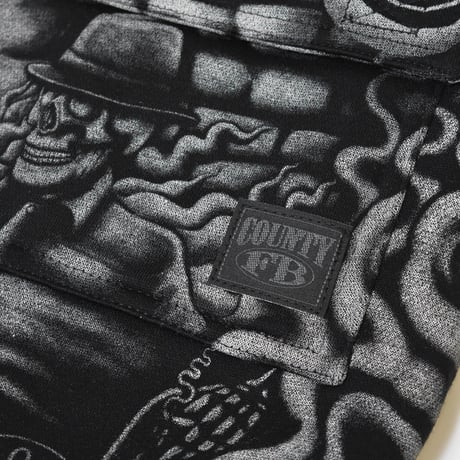 FB County Inked Up Baggy Fleece Shorts - Black