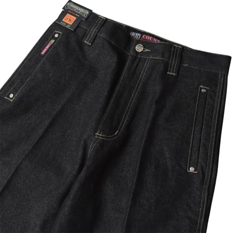 FB COUNTY Old School Carpenter Denim Pants - Black