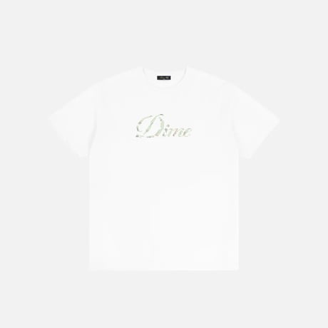 Dime Cursive Paper Cut T-Shirt - White