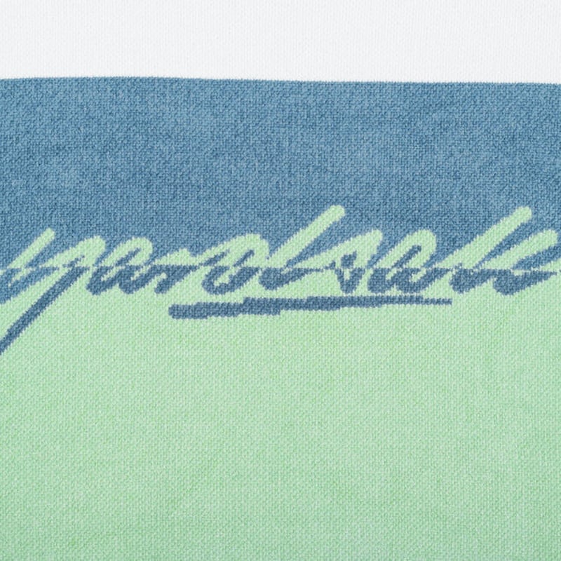 Yardsale Chenille Script Knit - White/Green/Blu...